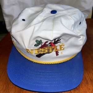 Vintage Nestle‎ Snapback Hat Made In USA White And Blue Park Avenue C3